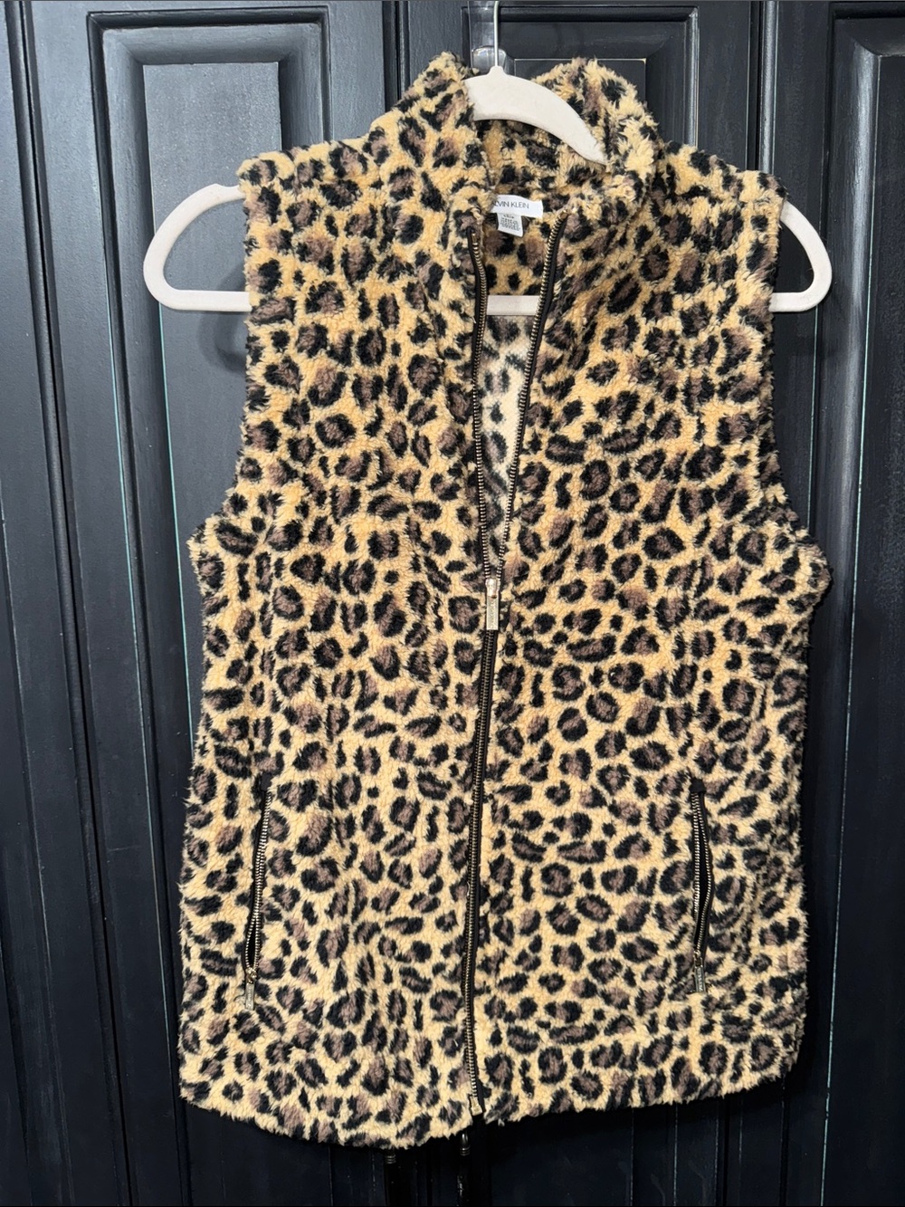 NWOT Leopard Print Fleece Vest - Women’s
